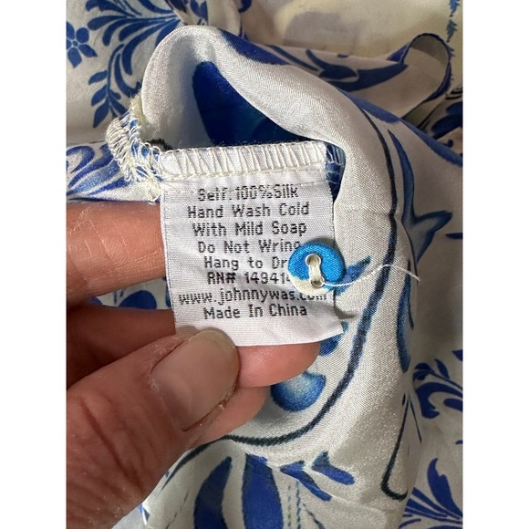 New Johnny‎ Was Farrow Seline Silk Blouse Small C19623-2 - Picture 10 of 11